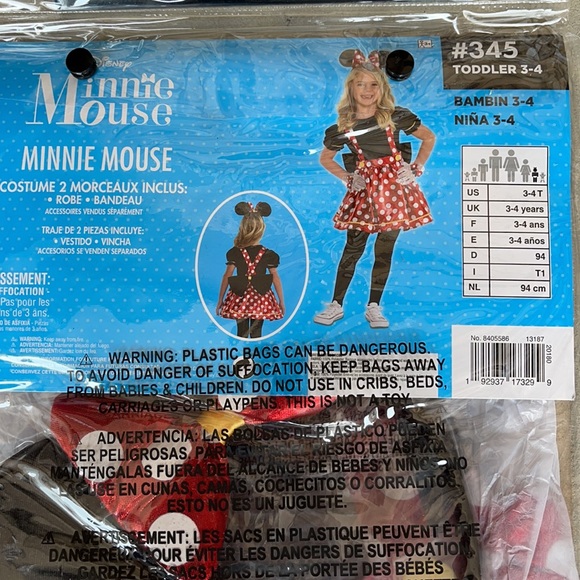 Minnie Mouse Black/Red Children’s Costume! New - Picture 7 of 8